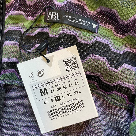 Zara Geometric Stripe Cut Out Dress - Picture 10 of 10